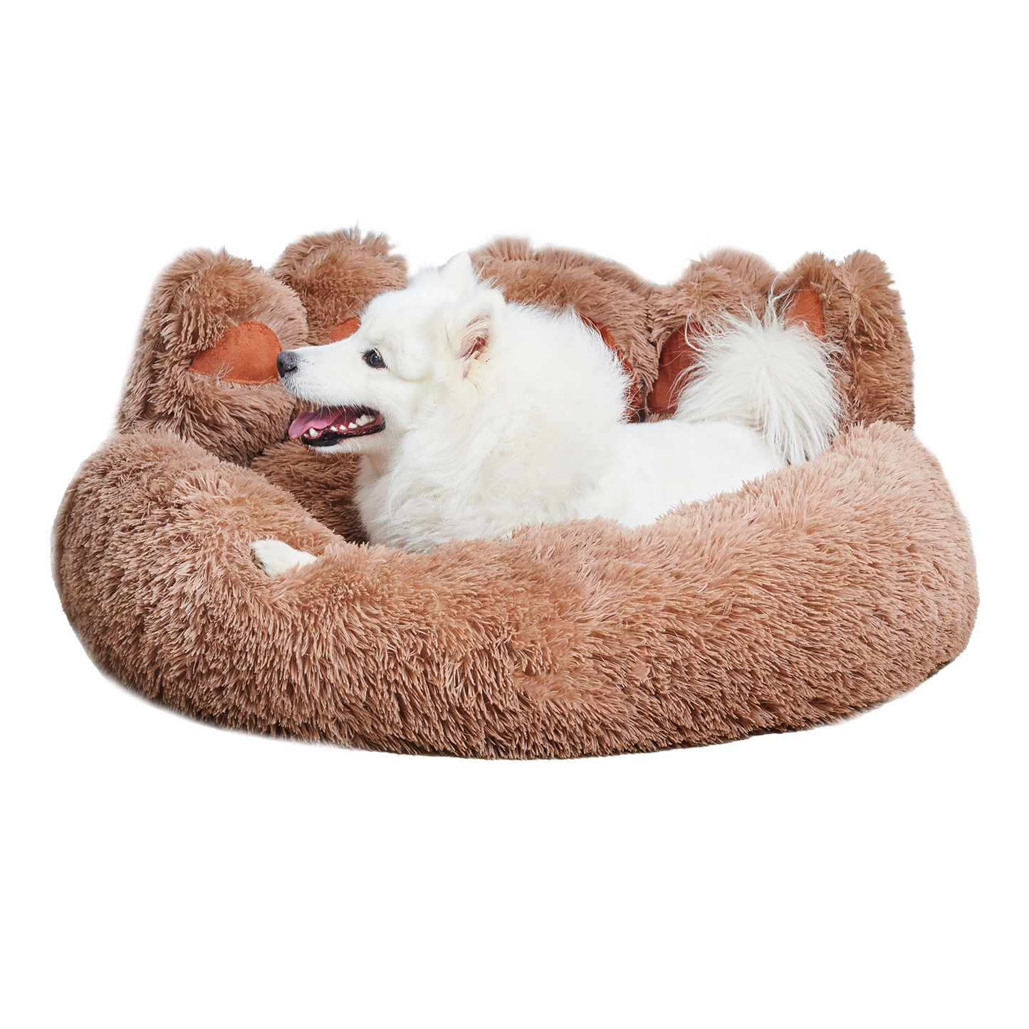 Cozy Plush Bear Paw Shape Pet Bed