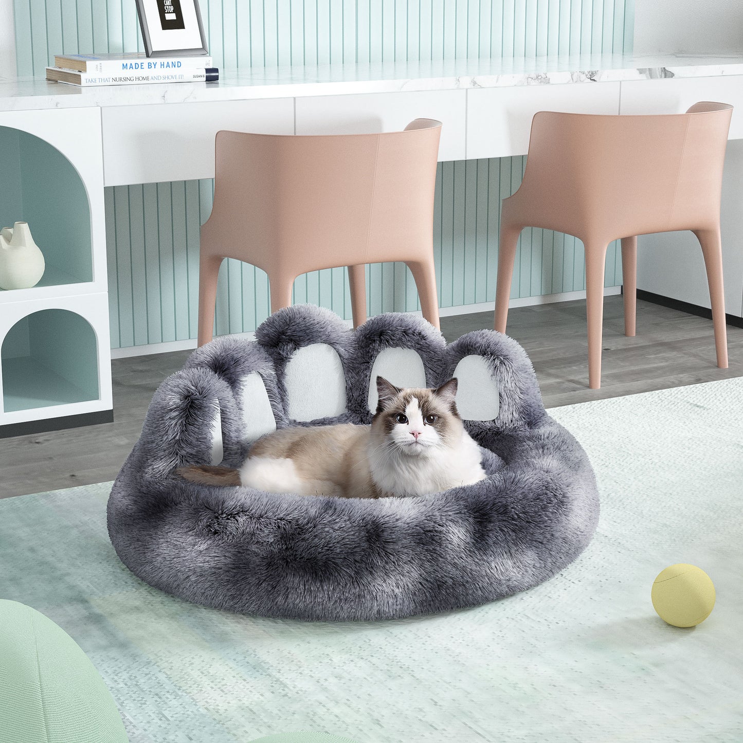 Cozy Plush Bear Paw Shape Pet Bed