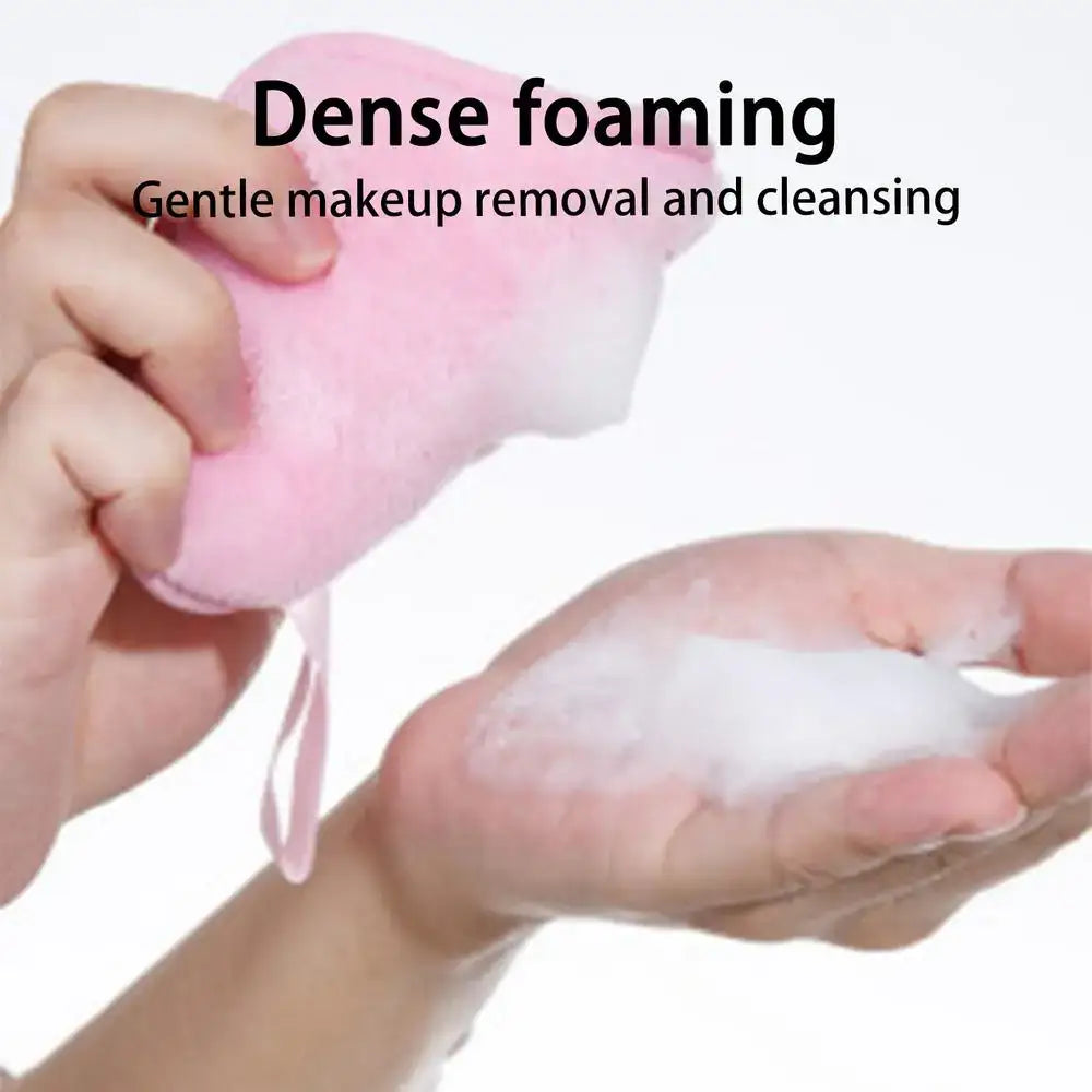4pcs Reusable Face Towels Eco-Friendly Makeup Remover Pads Washable Cosmetic Cleaning Sponges Portable Size for Travel