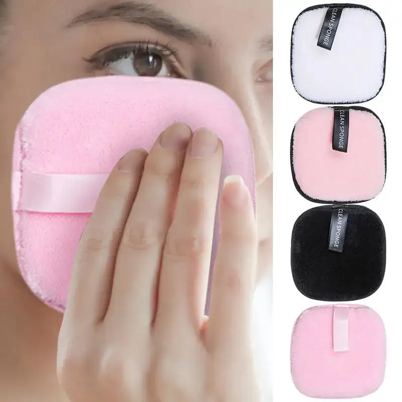 4pcs Reusable Face Towels Eco-Friendly Makeup Remover Pads Washable Cosmetic Cleaning Sponges Portable Size for Travel