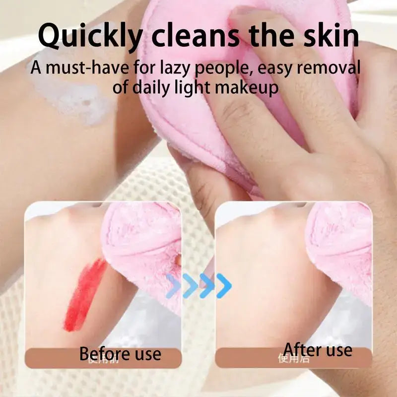 4pcs Reusable Face Towels Eco-Friendly Makeup Remover Pads Washable Cosmetic Cleaning Sponges Portable Size for Travel