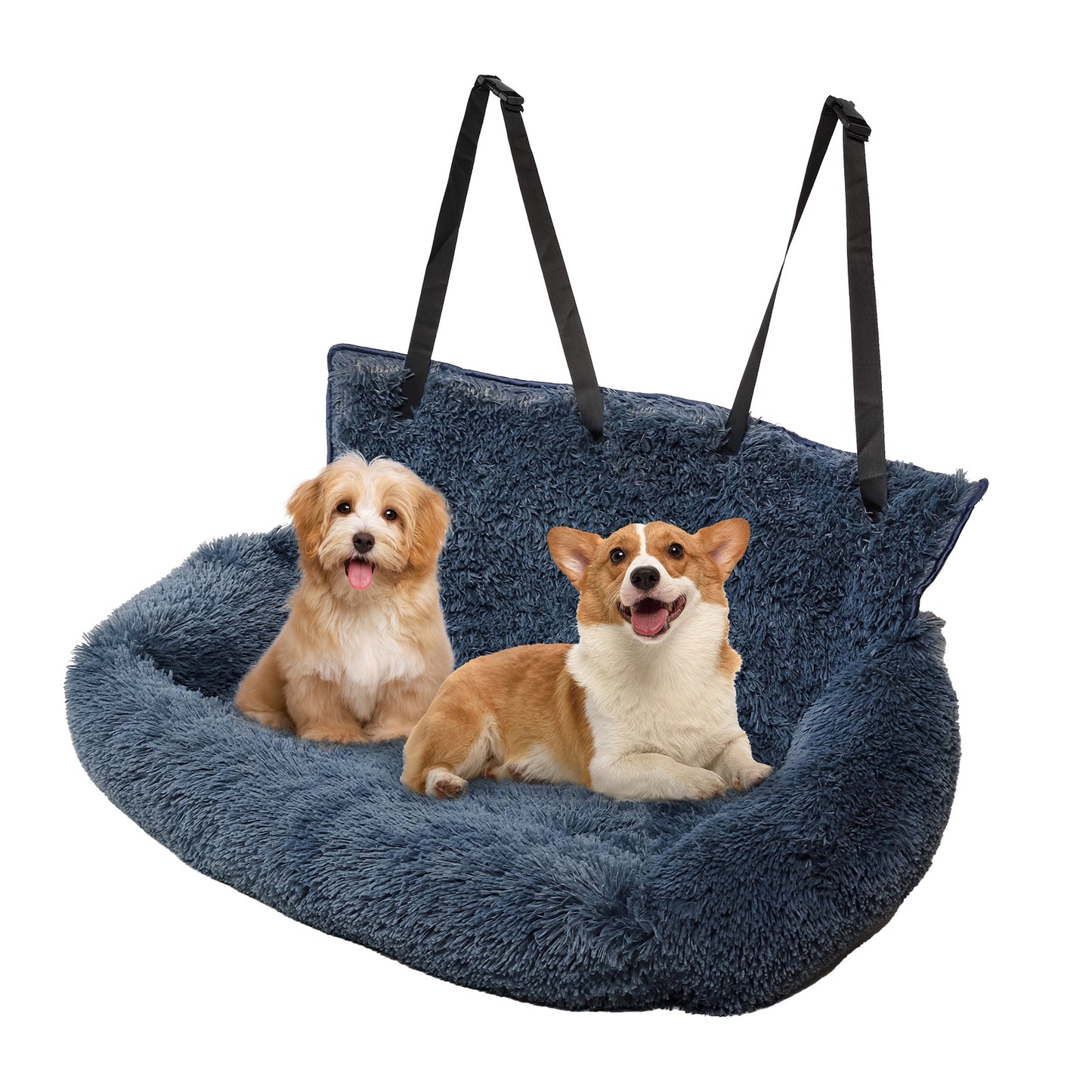 Plush Washable Travel Pet Booster Seat With Seat Belt
