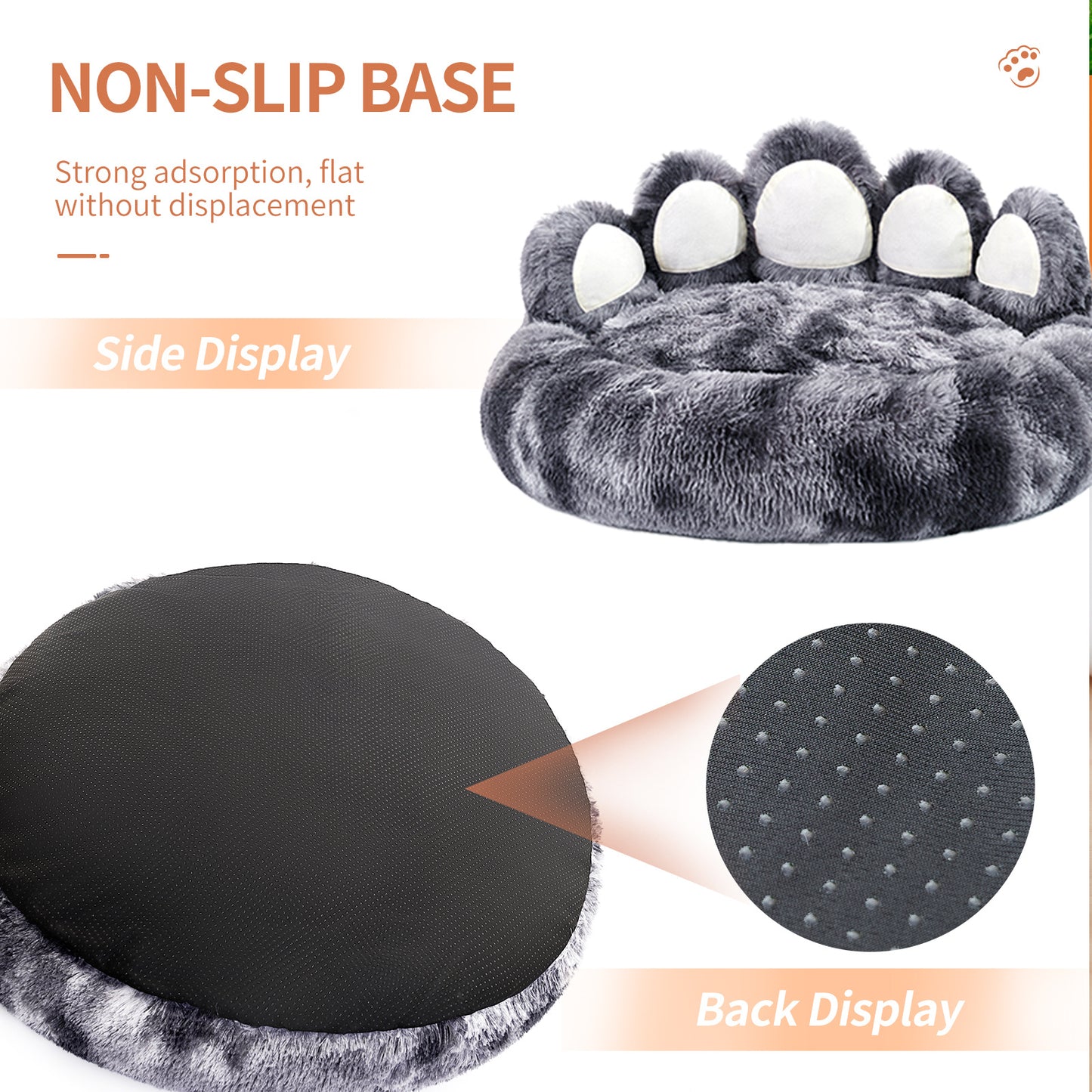 Cozy Plush Bear Paw Shape Pet Bed