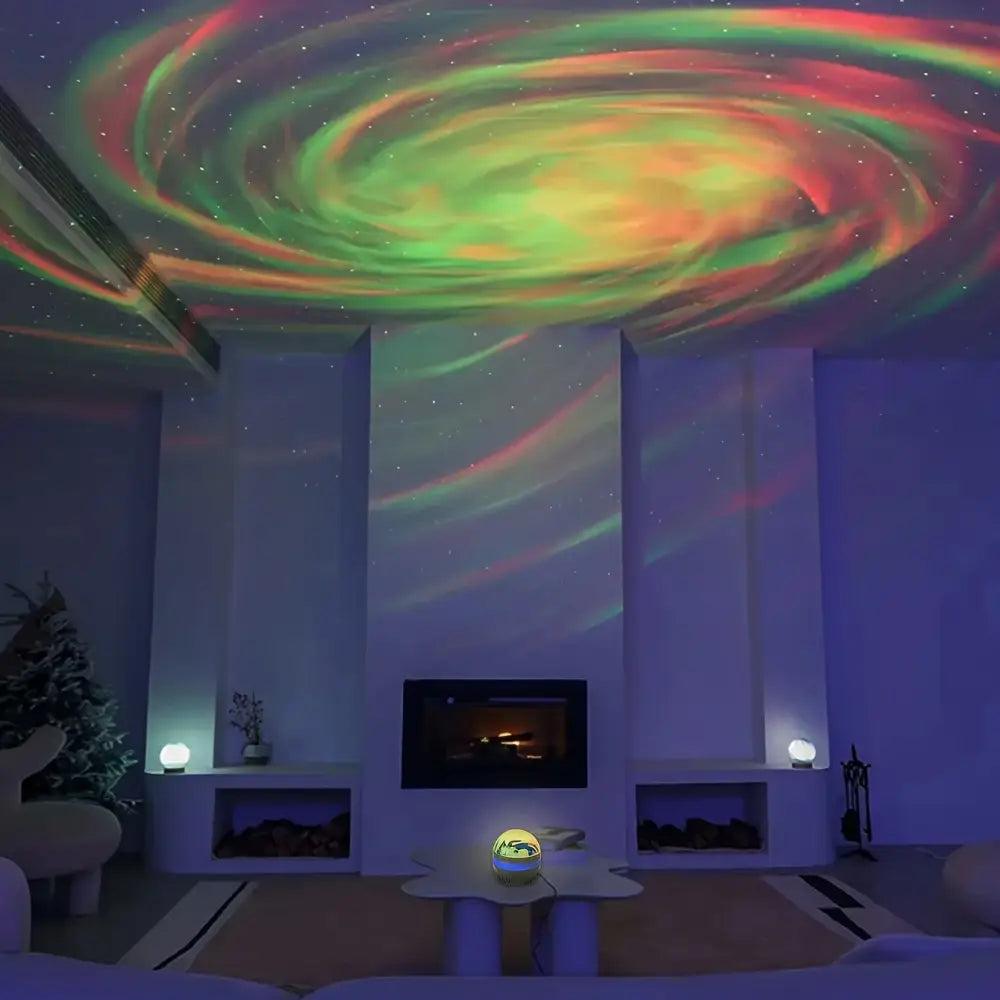 Galaxy Lamp Projector LED Night Light with Remote Control And Sound Activation 5V USB Rechargeable 7 Modes for Kids