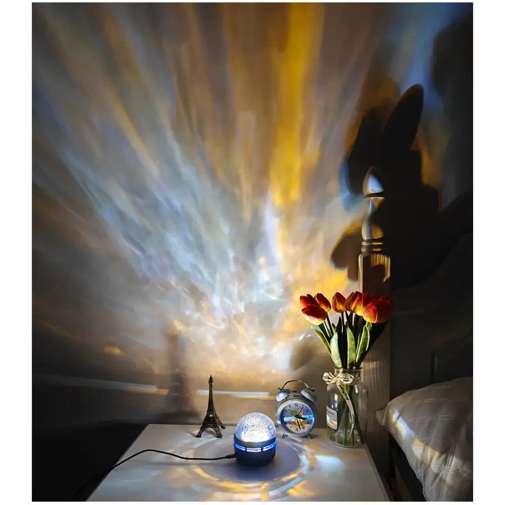 Galaxy Lamp Projector LED Night Light with Remote Control And Sound Activation 5V USB Rechargeable 7 Modes for Kids