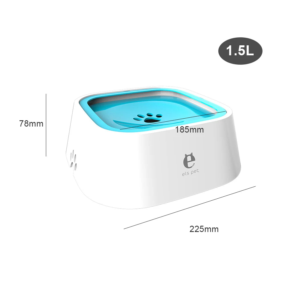 1.5L Dog ABS Plastic Drinking Water Floating Bowl Without Spill - Hart4Savings Hart4Savings 1.5L WHITE BLUE / CHINA Hart 4 Savings