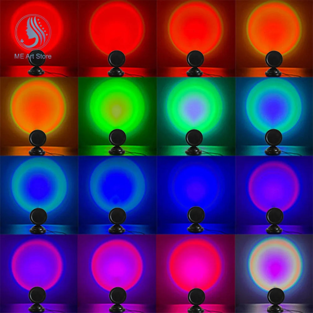 1pc- 16 Color Sunset Light with Earbuds and Remote Control - Hart4Savings Hart4Savings 16 color Hart 4 Savings Home