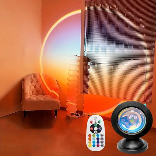 1pc- 16 Color Sunset Light with Earbuds and Remote Control - Hart4Savings Hart4Savings 16 color Hart 4 Savings Home