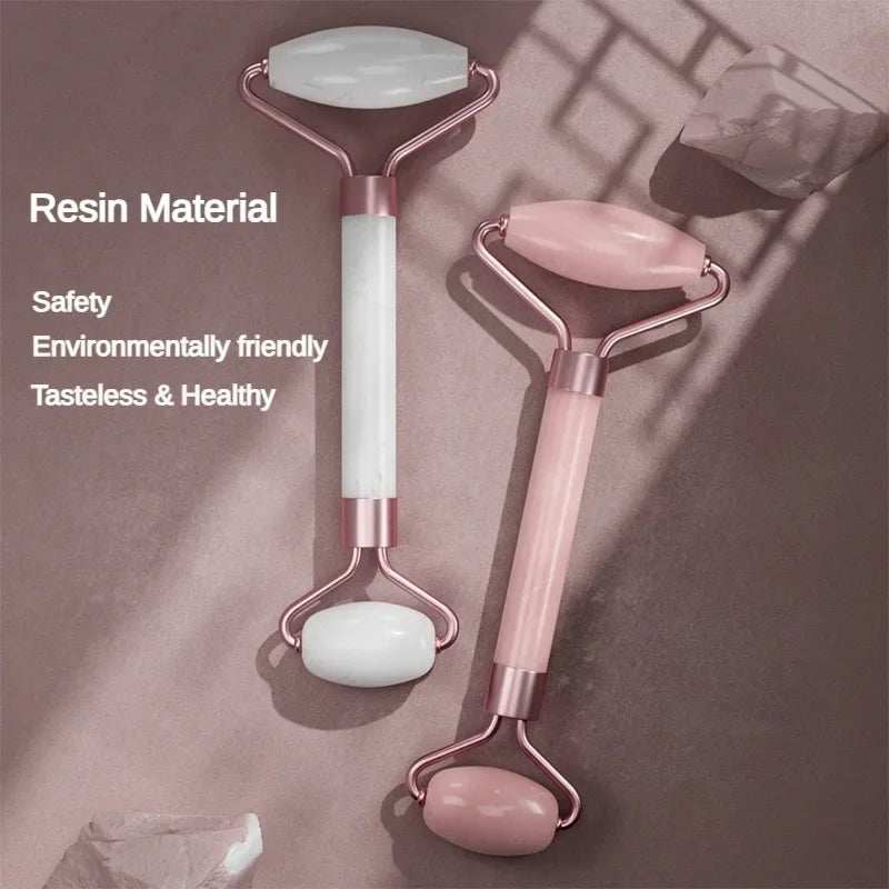 2Pcs Face Massager Roller Guasha Board Resin Scraper for Facial Lifting - Hart4Savings Hart4Savings Pink with Box / CHINA Hart 4 Savings Self Care