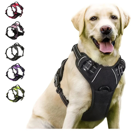 No Pull Reflective Dog Harness – Heavy-Duty with Front Clip & Control Handle