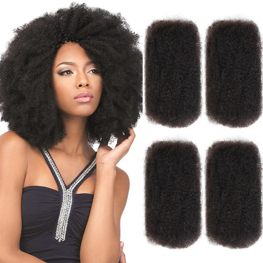 30g/pc Natural Color Remy Afro Kinky Bulk Human Hair - Hart4Savings Hart4Savings 1B / 8inches / 1Pcs Hart 4 Savings Hair