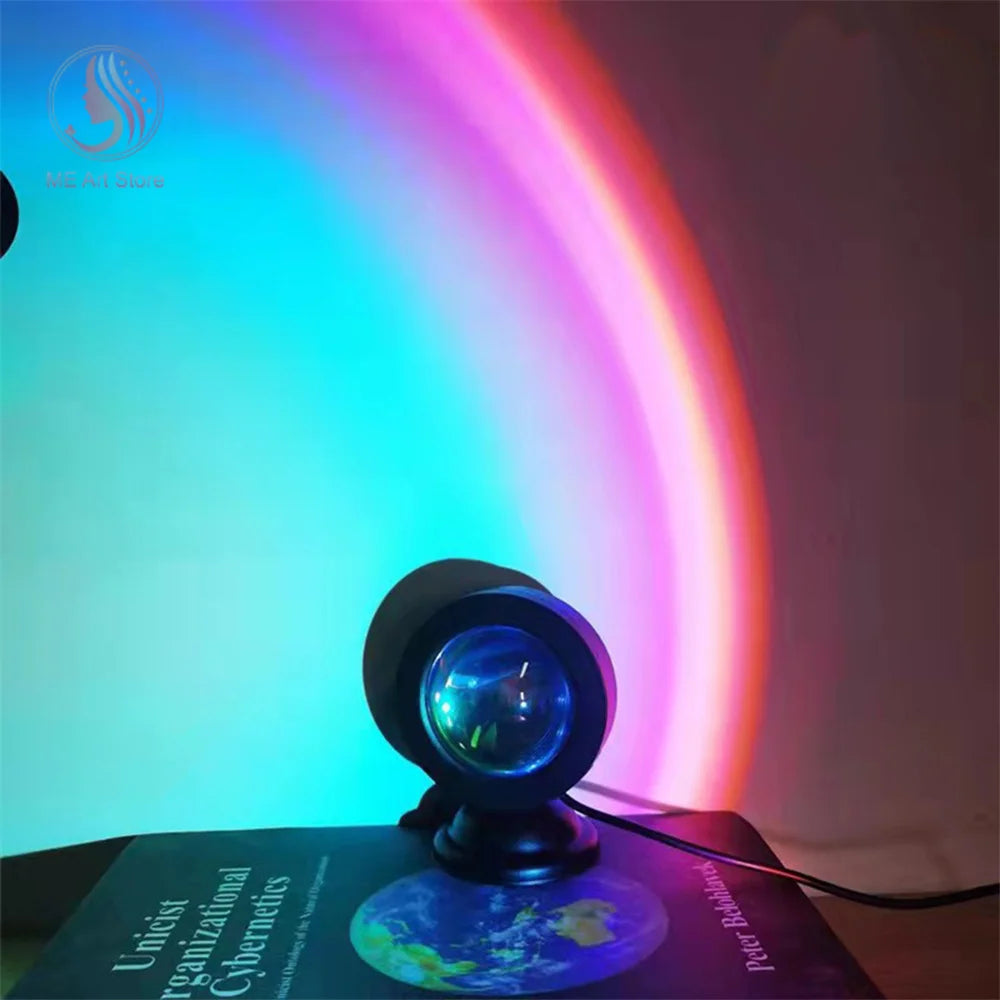 1pc- 16 Color Sunset Light with Earbuds and Remote Control - Hart4Savings Hart4Savings 16 color Hart 4 Savings Home