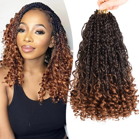 8 Packs Synthetic 12 Inch Goddess Box Braids Crochet Hair - Hart4Savings Hart4Savings T1B/30 / 12inches / 1Pcs/Lot Hart 4 Savings Hair
