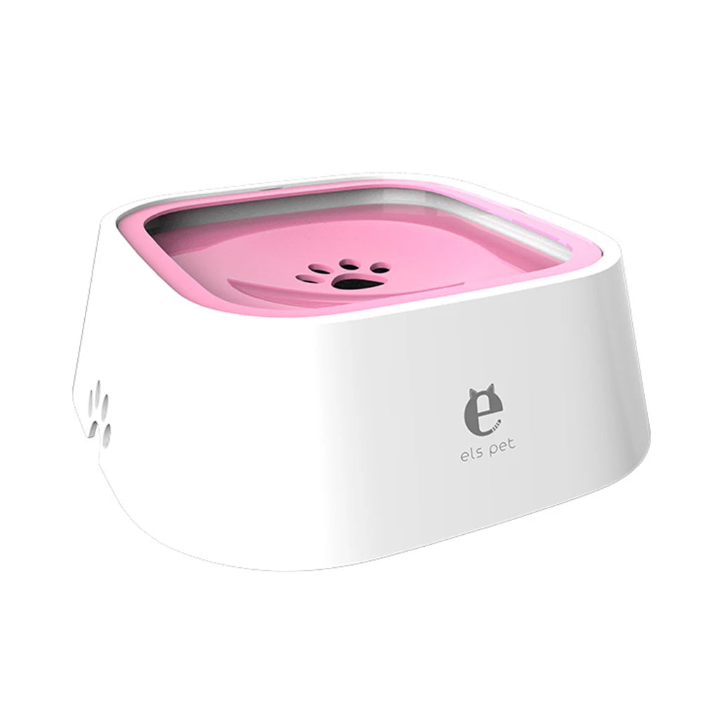 1.5L Dog ABS Plastic Drinking Water Floating Bowl Without Spill - Hart4Savings Hart4Savings 1.5L WHITE PINK / CHINA Hart 4 Savings