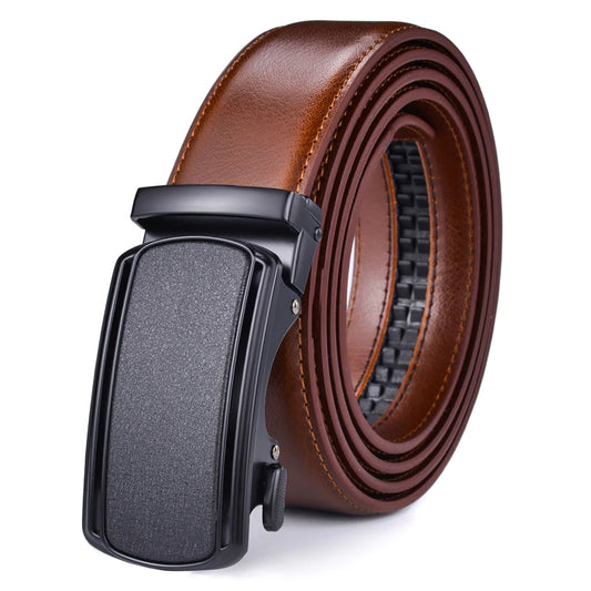 Men's Leather Ratchet Belt with Luxury Designer Buckle - Hart4Savings Hart4Savings ZD02 Brown / 110cm Hart 4 Savings Accessories