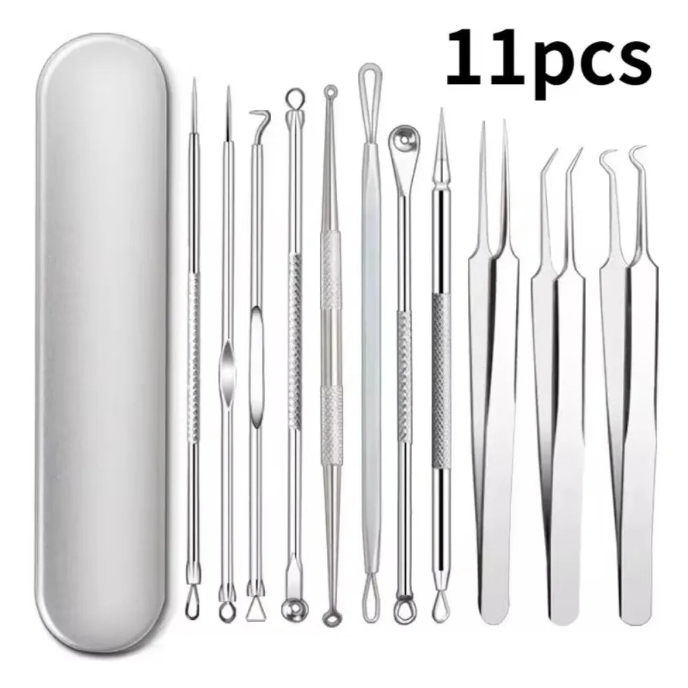 11Pcs Clean Face Skin Care Blemish Removal Tool Set Kit - Hart4Savings Hart4Savings 11Pcs Set Hart 4 Savings Self Care