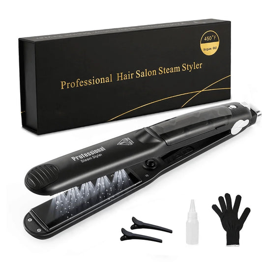 Professional Ceramic Vapor Flat Iron 450℉ Argan Oil Treatment - Hart4Savings Hart4Savings Normal Box / us Hart 4 Savings Hair