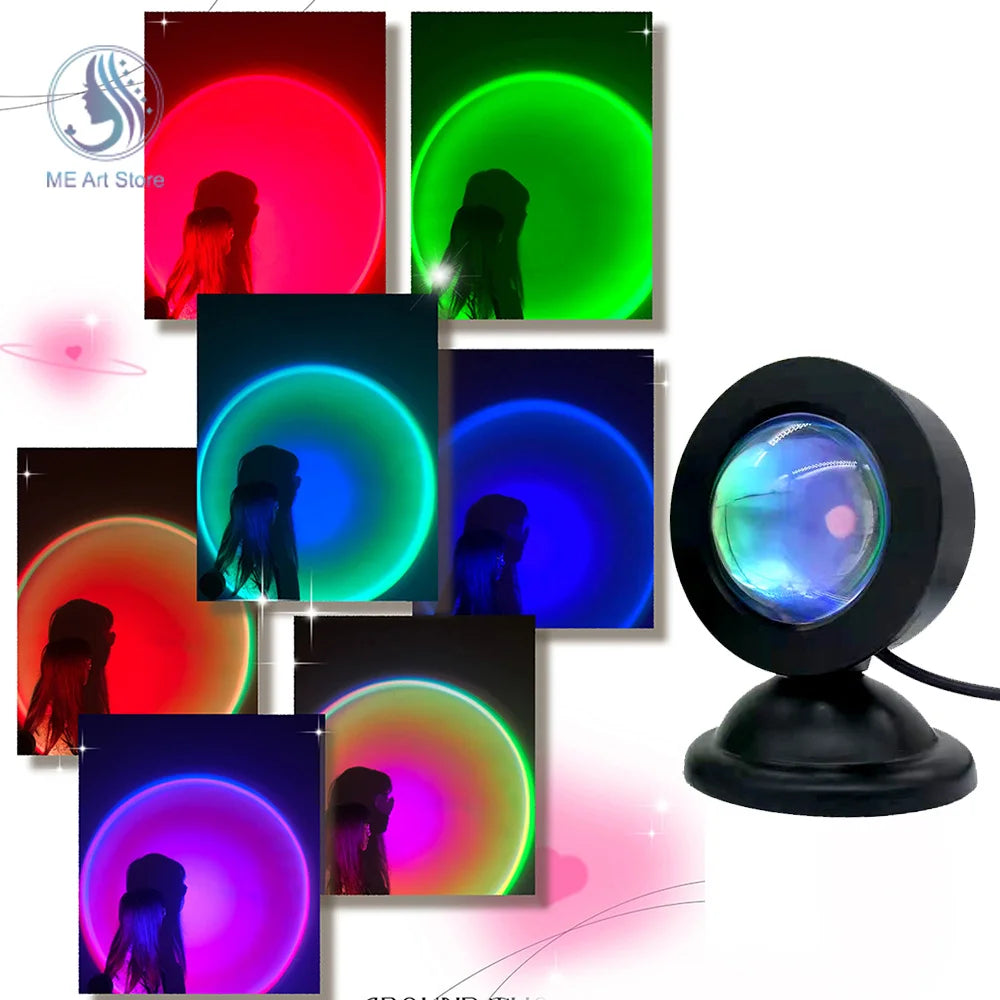 1pc- 16 Color Sunset Light with Earbuds and Remote Control - Hart4Savings Hart4Savings 16 color Hart 4 Savings Home