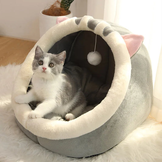 Washable Self-Warming Foldable Cozy Pet Sleeping Bed for Cats - Hart4Savings Hart4Savings Cream / S Hart 4 Savings Pets